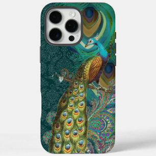 Damask Peacock & Feather You Choose Colour iPhone 16 Pro Max Case