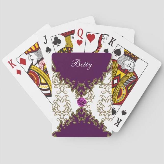 Damask Personalised Playing Cards (Back)