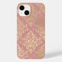 Damask pink and gold elegant vintage Victorian