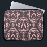 Damask pink black guns grunge western pistols chic laptop sleeve<br><div class="desc">Damask gun chandelier chic girly grungy western wallpaper pattern grunge Apple Macbook Air Mac laptop or PC computer sleeve / case.</div>