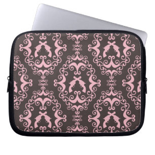 Damask pink black guns grunge western pistols chic laptop sleeve