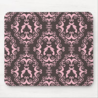 Damask pink black guns grunge western pistols chic