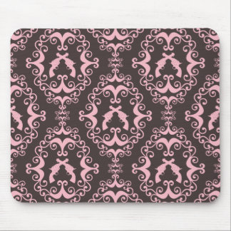 Damask pink black guns grunge western pistols chic mouse pad