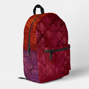 Damask Pink Purple Orange  Printed Backpack