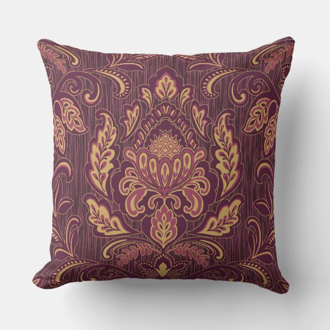 Damask Printed Throw Pillow (Front)