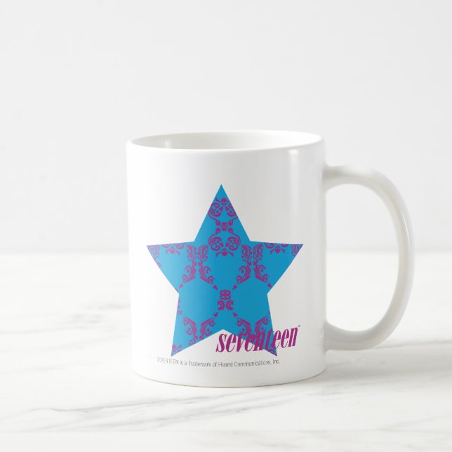 Damask Purple-Aqua 2 Coffee Mug (Right)