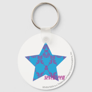 Damask Purple-Aqua 2 Key Ring