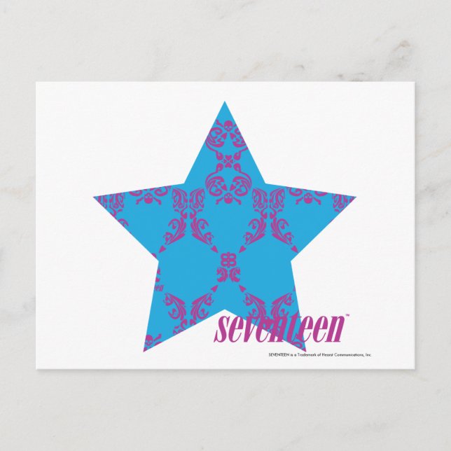 Damask Purple-Aqua 2 Postcard (Front)