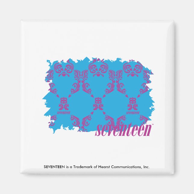 Damask Purple-Aqua 4 Magnet (Front)