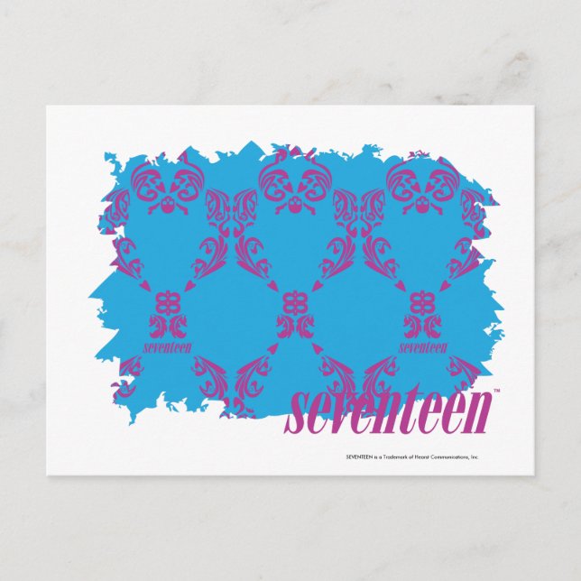 Damask Purple-Aqua 4 Postcard (Front)
