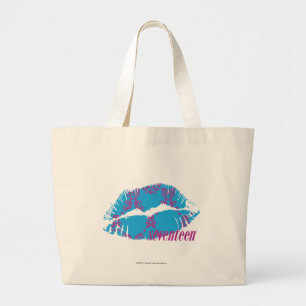 Damask Purple-Aqua Large Tote Bag