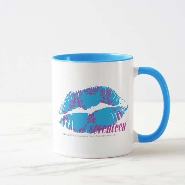 Damask Purple-Aqua Mug (Right)