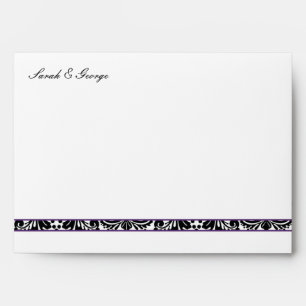 damask purple envelopes