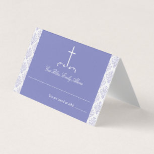 Damask Purple First Communion Religious Cross