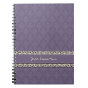 Damask Purple Tone on Tone Notebook