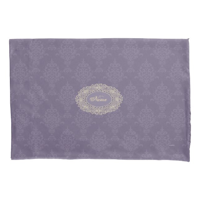 Damask Purple Victorian Look Pillowcase (Front)