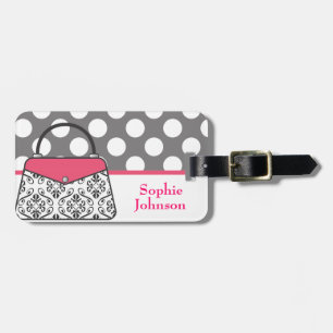 Damask Purse Handbag Luggage Tag