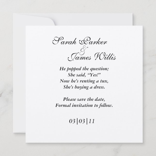 damask red & black metallic Save the date (Front)