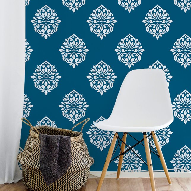 Damask Regency Classic Crystal Teal Blue Wallpaper (Creator Uploaded)