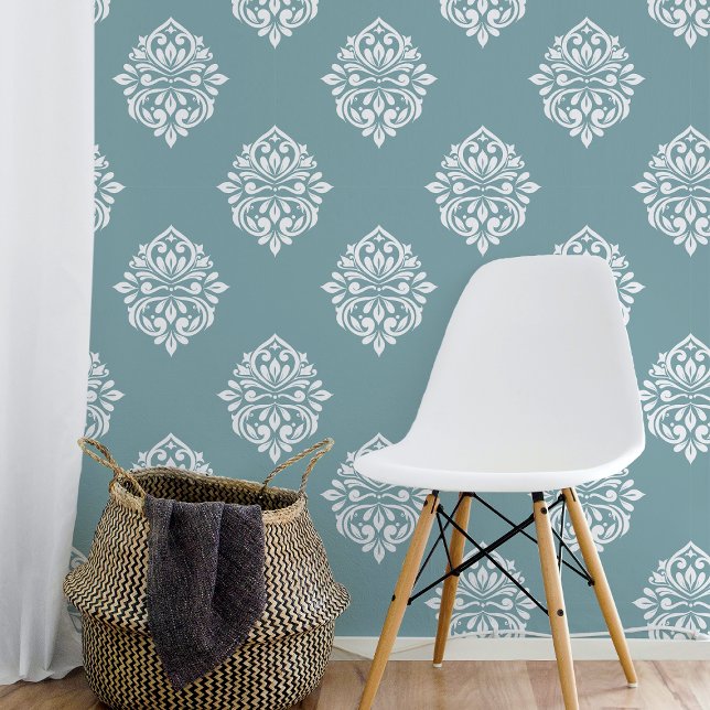 Damask Regency Classic Pewter Blue Wallpaper (Creator Uploaded)