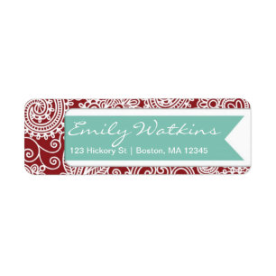 Damask Return Address Label Stationery Set
