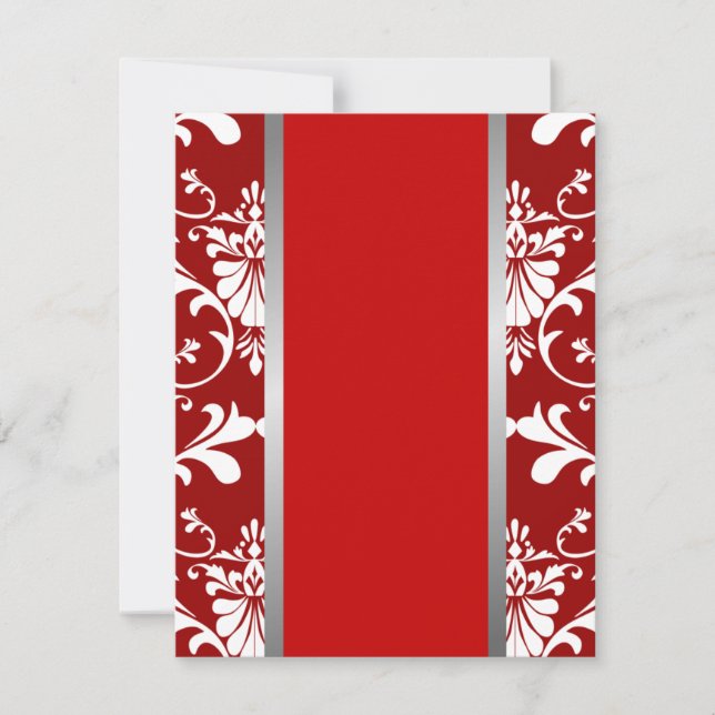 Damask & Ribbon Wedding Invitation (Front)