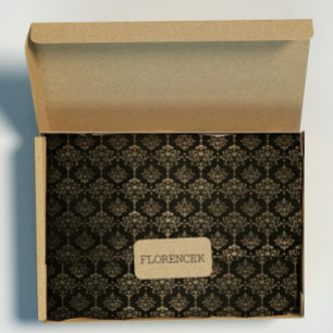 Damask Royal Chic Golden Velvet Black Gold Wrapping Paper