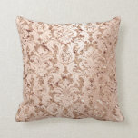 Damask Royal Glitter Blush Copper Rose Gold Cushion<br><div class="desc">Contemporary Luxury  Home Decor
 with Innovative and Always Chic Sequin Damask Velvet 3D Effect

florenceK Design</div>