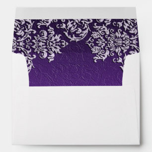 Damask Royal Purple Wedding Envelope