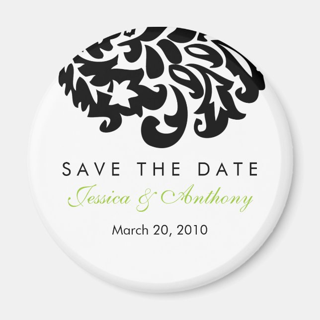 damask save the date magnet (Front)