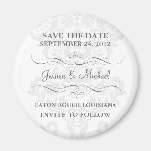 Damask Save the Date Magnet
