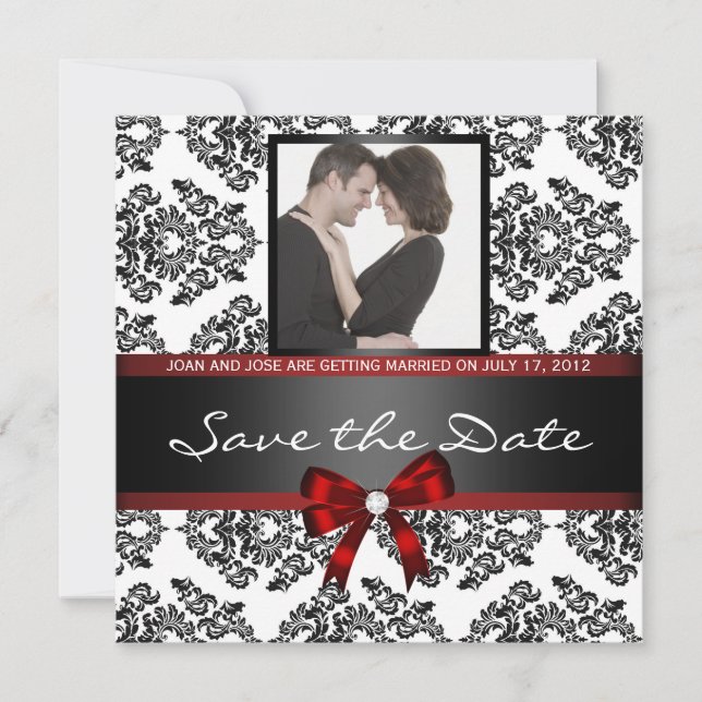 Damask Save the Date Photo (Front)