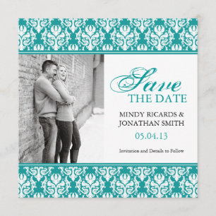 DAMASK SAVE THE DATE PHOTO CARDS
