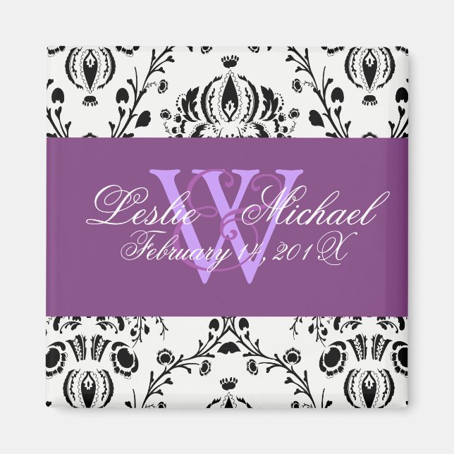 Damask Save the Date Wedding, Magnets (Front)