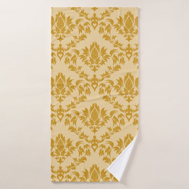 Damask seamless backgroundpattern, abstract, antiq bath towel (Bath Towel)