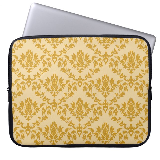 Damask seamless backgroundpattern, abstract, antiq laptop sleeve (Front)