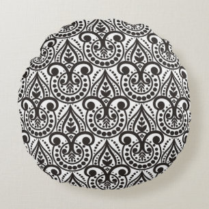 Damask seamless floral pattern. Vintage vintage il Round Cushion