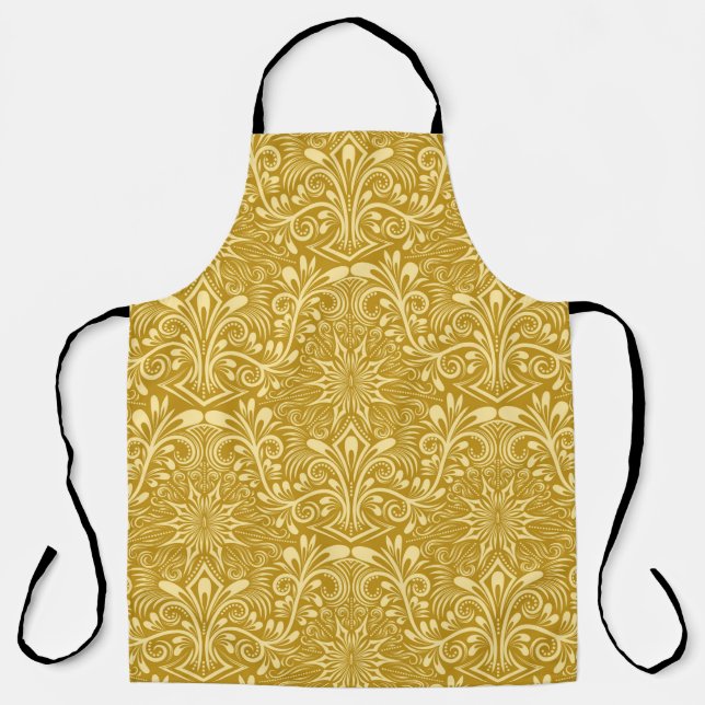 Damask seamless pattern repeating background. Gold Apron (Front)