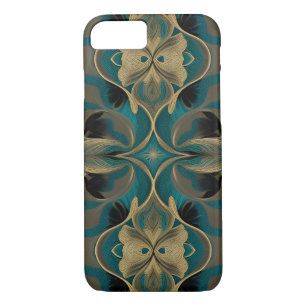  Damask Seamless Repetitive Pattern Flowers Teal iPhone 8/7 Case