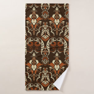 Damask Seamless vintage pattern. Textured Floral Bath Towel