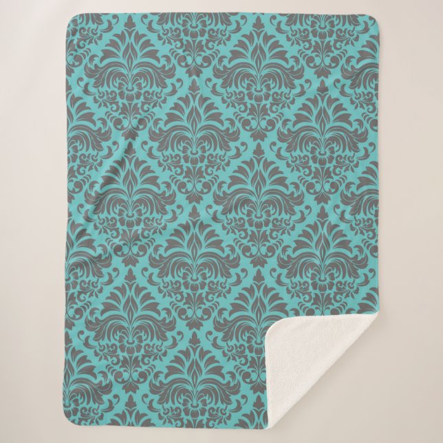 Damask Sherpa Blanket (Front)
