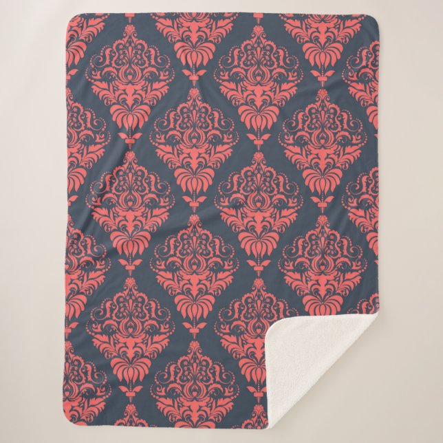 Damask Sherpa Blanket (Front)