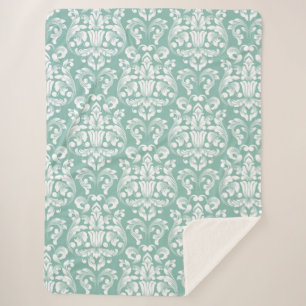 Damask Sherpa Blanket