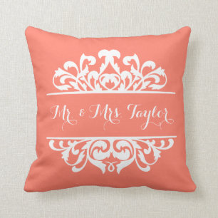 Damask Signature DIY CHOOSE YOUR BACKGROUND COLOR Cushion