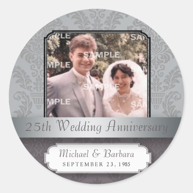 Damask Silver (25th) Anniversary sticker (Front)