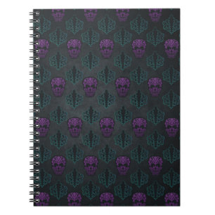 DAMASK SKULL TEAL PURPLE NOTEBOOK