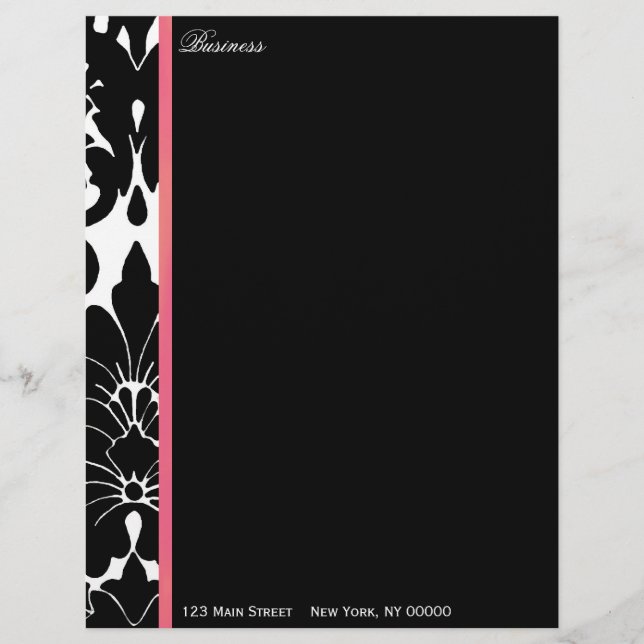 Damask Sophisticate ~ Business Letterhead (Front)