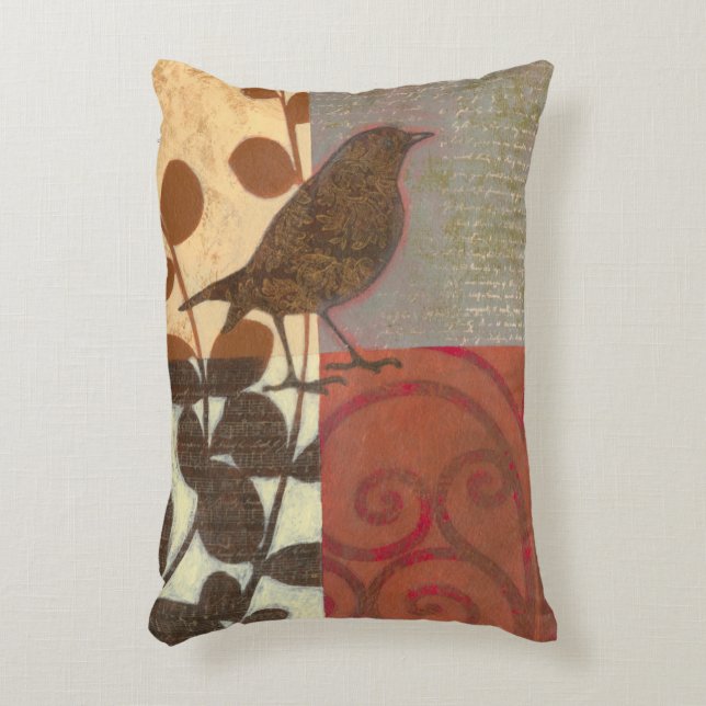 Damask Sparrow Decorative Cushion (Front(Vertical))