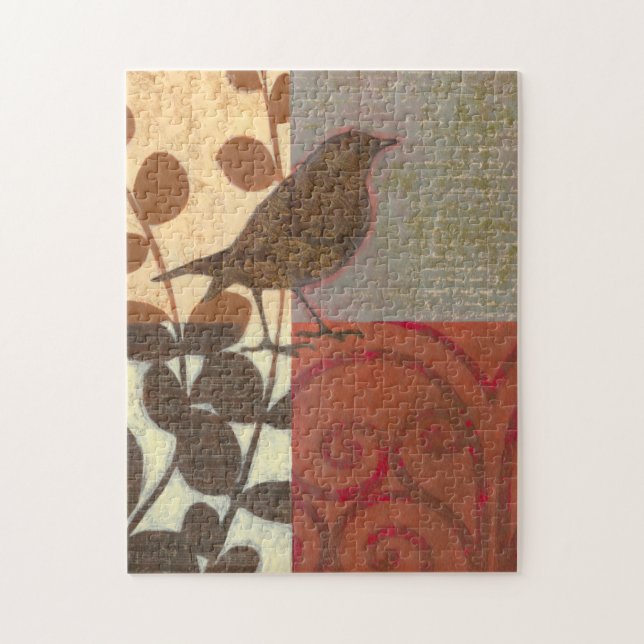 Damask Sparrow Jigsaw Puzzle (Vertical)