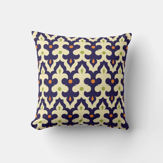 Damask Spring arabesque Moroccan pattern preppy Cushion (Front)